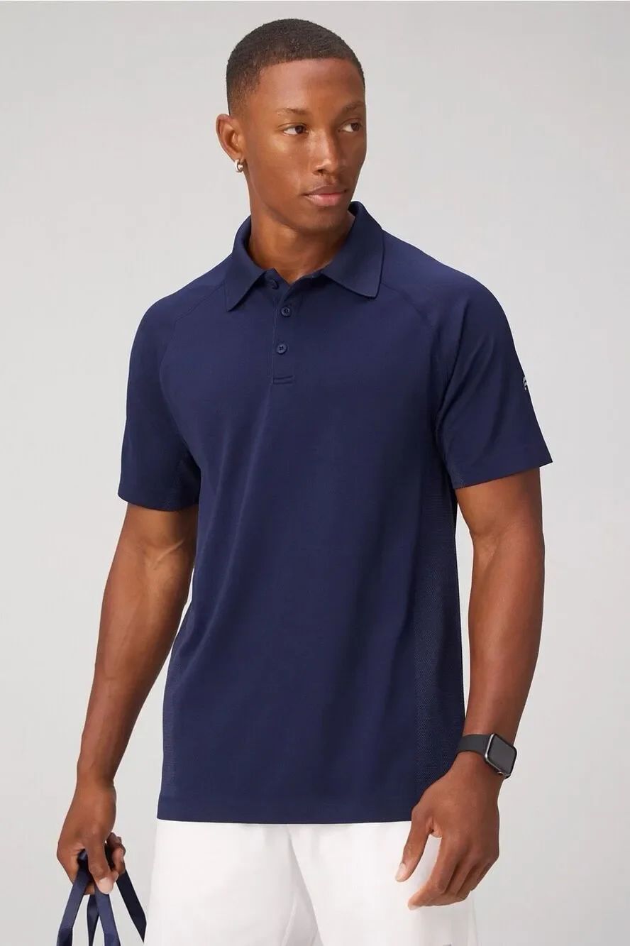 Fabletics The Training Day Polo XL Deep Blue Performance Short Sleeve Golf  #170